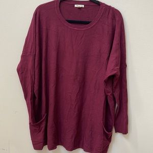 Cranberry Sweater lightweight with pockets